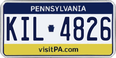 PA license plate KIL4826