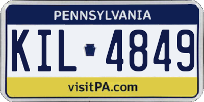 PA license plate KIL4849