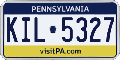PA license plate KIL5327