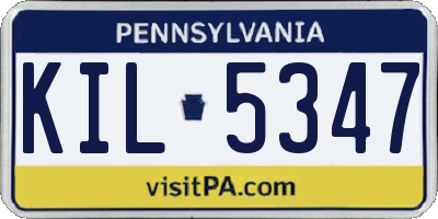 PA license plate KIL5347