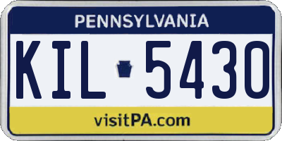 PA license plate KIL5430