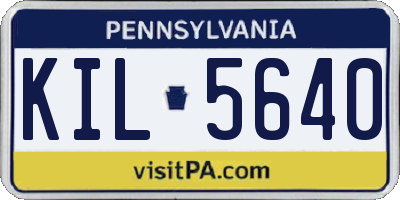 PA license plate KIL5640