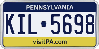 PA license plate KIL5698