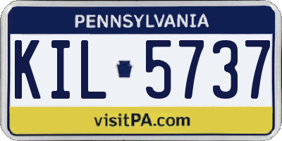 PA license plate KIL5737