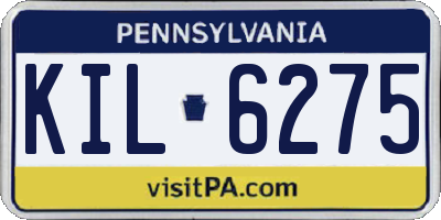 PA license plate KIL6275