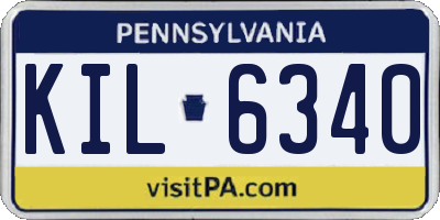 PA license plate KIL6340