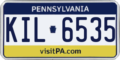 PA license plate KIL6535