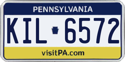 PA license plate KIL6572