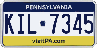 PA license plate KIL7345