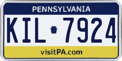 PA license plate KIL7924