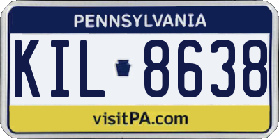PA license plate KIL8638