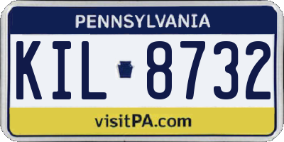 PA license plate KIL8732