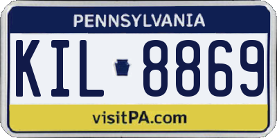 PA license plate KIL8869