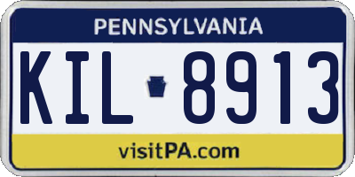 PA license plate KIL8913