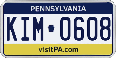 PA license plate KIM0608