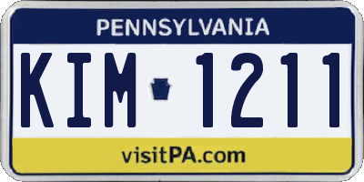 PA license plate KIM1211