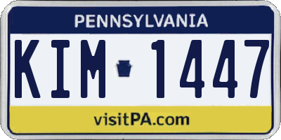 PA license plate KIM1447