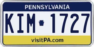 PA license plate KIM1727