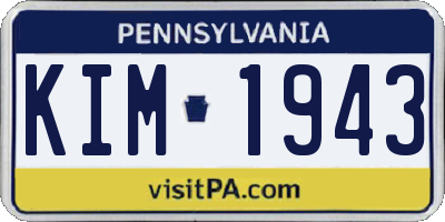 PA license plate KIM1943