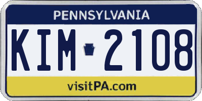 PA license plate KIM2108