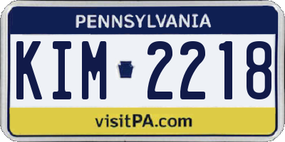 PA license plate KIM2218