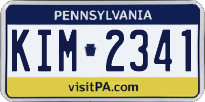 PA license plate KIM2341
