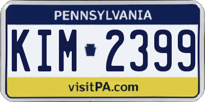 PA license plate KIM2399