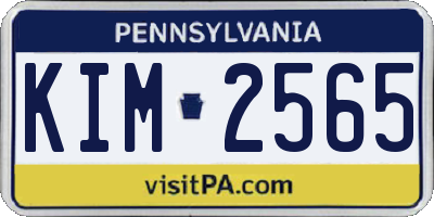 PA license plate KIM2565