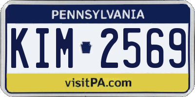 PA license plate KIM2569