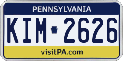 PA license plate KIM2626