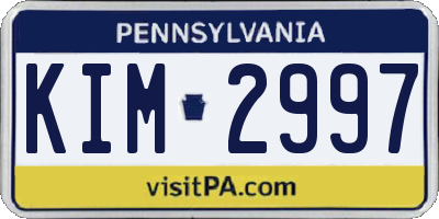 PA license plate KIM2997