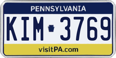 PA license plate KIM3769