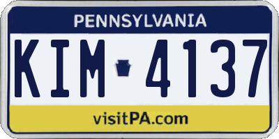 PA license plate KIM4137