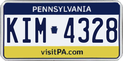 PA license plate KIM4328