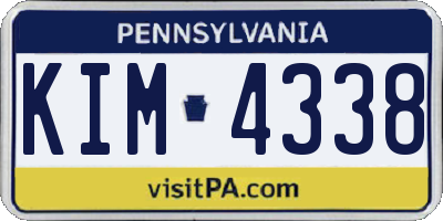 PA license plate KIM4338