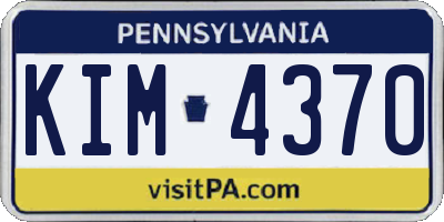 PA license plate KIM4370