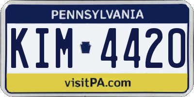 PA license plate KIM4420