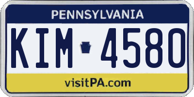 PA license plate KIM4580