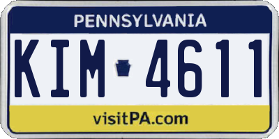 PA license plate KIM4611