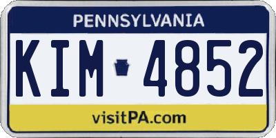 PA license plate KIM4852