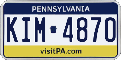 PA license plate KIM4870