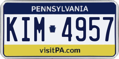 PA license plate KIM4957