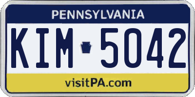 PA license plate KIM5042