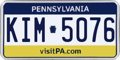 PA license plate KIM5076