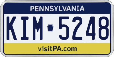 PA license plate KIM5248