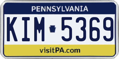 PA license plate KIM5369
