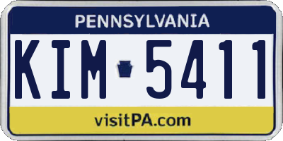 PA license plate KIM5411