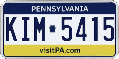 PA license plate KIM5415