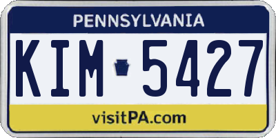 PA license plate KIM5427