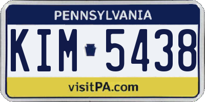 PA license plate KIM5438